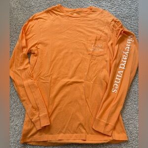 Vineyard Vines Men's Orange Long Sleeve Tee